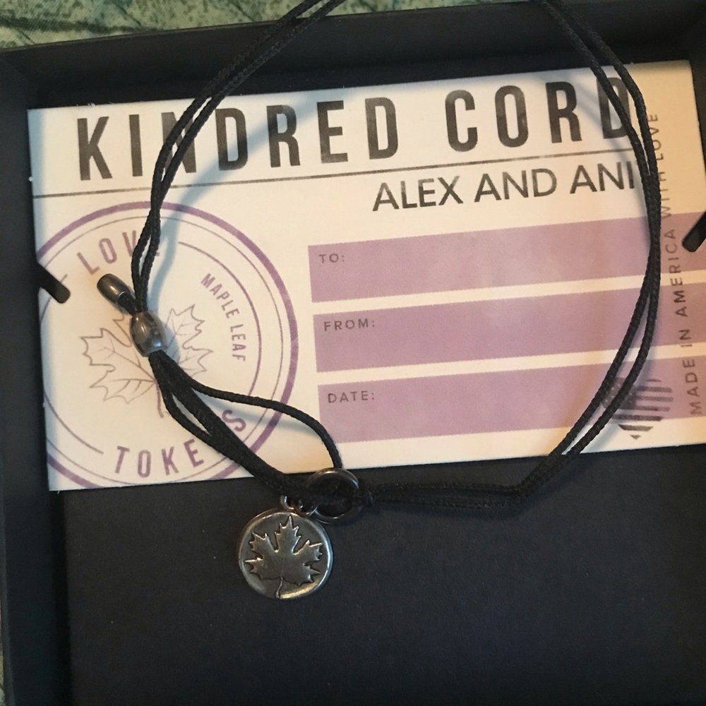 Alex and Ani kindred cord bracelet maple leaf